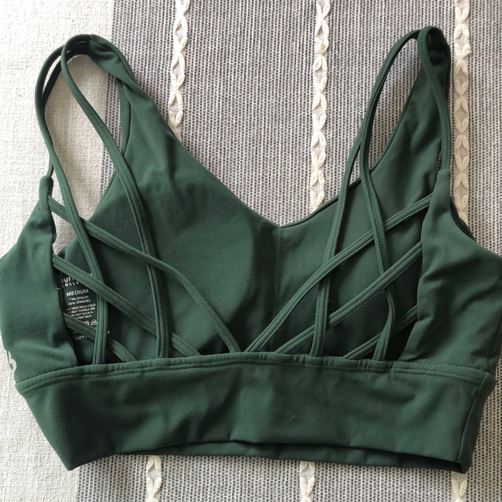Women's Buffbunny Green Sports Bra - Picture 2 of 2